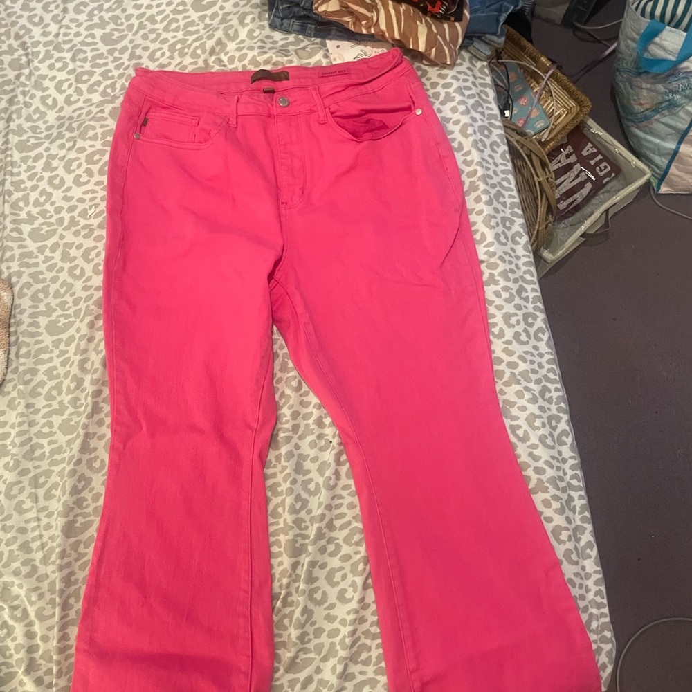 Judy Blue Women's Hot Pink Flares